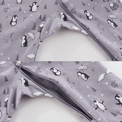 Barboteuse - UnisexRompers™ - Pingouin Violet - Planète bébé