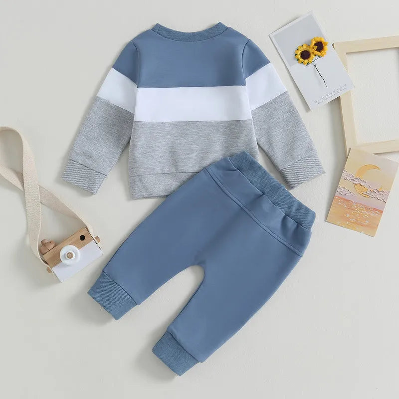 🧸🧥 Ensemble Bébé Garçon 2 Pièces – Sweat à Manches Longues & Pantalon Élastique – Automne – RUEWEY™ - Planète bébé