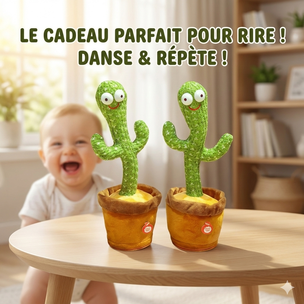 Cactus Dansant et Parlant Électronique pour Enfants – Peluche Musicale Interactive avec 120 Chansons et Lumières™