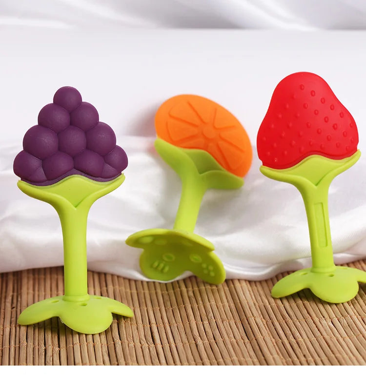 đđ¶ Jouet de Dentition BĂ©bĂ© â Sucette Ă MĂącher en Silicone en Forme de Fruitâą