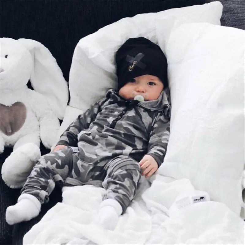 đ§ąđȘ Combinaison BĂ©bĂ© Camouflage Ă Capuche â Coton Doux â Manches Longues â 0 Ă 24 Moisâą - PlanĂšte bĂ©bĂ©