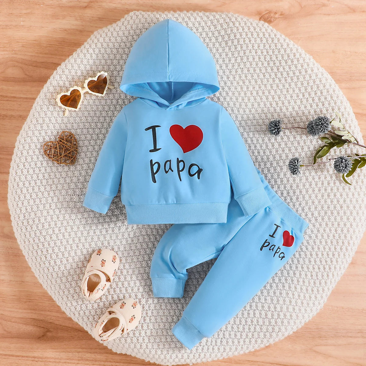 Girls Boy 3 -24 Months Cute Letter Long Sleeve Hoodie Tee Long Pants Outfit Toddler Infant Clothing Set Fashion Kids Wear™ - Planète bébé
