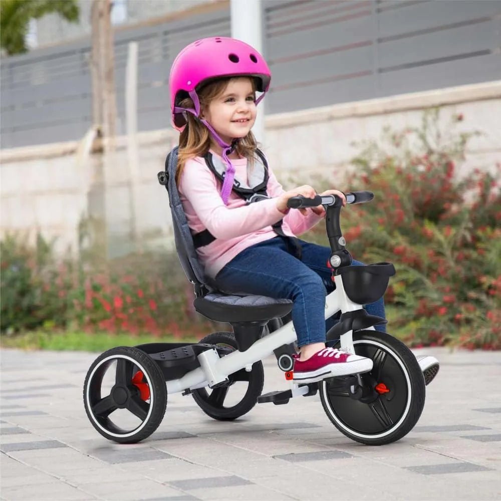 đČ Tricycle Ăvolutif 6 - en - 1 pour BĂ©bĂ© â Poussette VĂ©lo avec Guidon Parental, Canopy RĂ©glable & Ceinture de SĂ©curité⹠- PlanĂšte bĂ©bĂ©