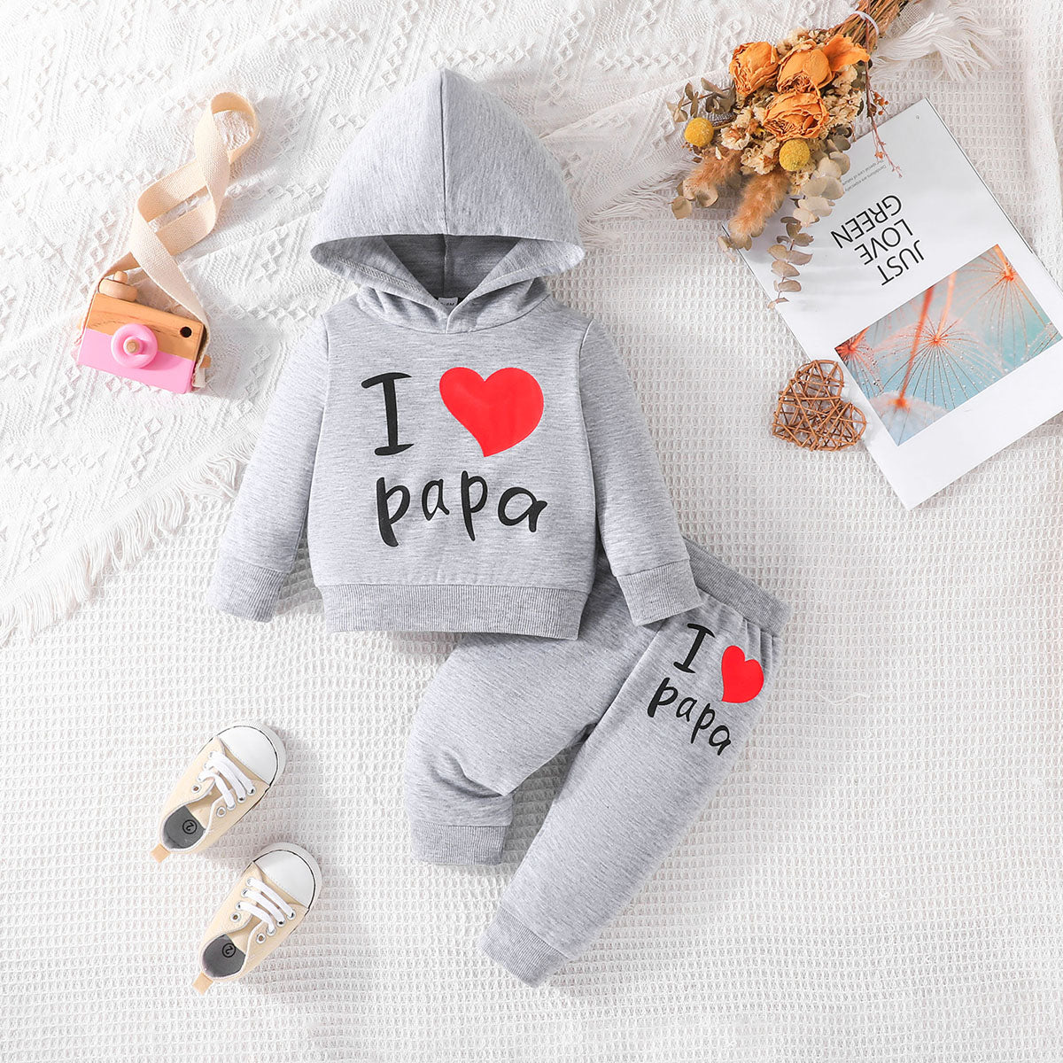 Girls Boy 3 -24 Months Cute Letter Long Sleeve Hoodie Tee Long Pants Outfit Toddler Infant Clothing Set Fashion Kids Wear™ - Planète bébé