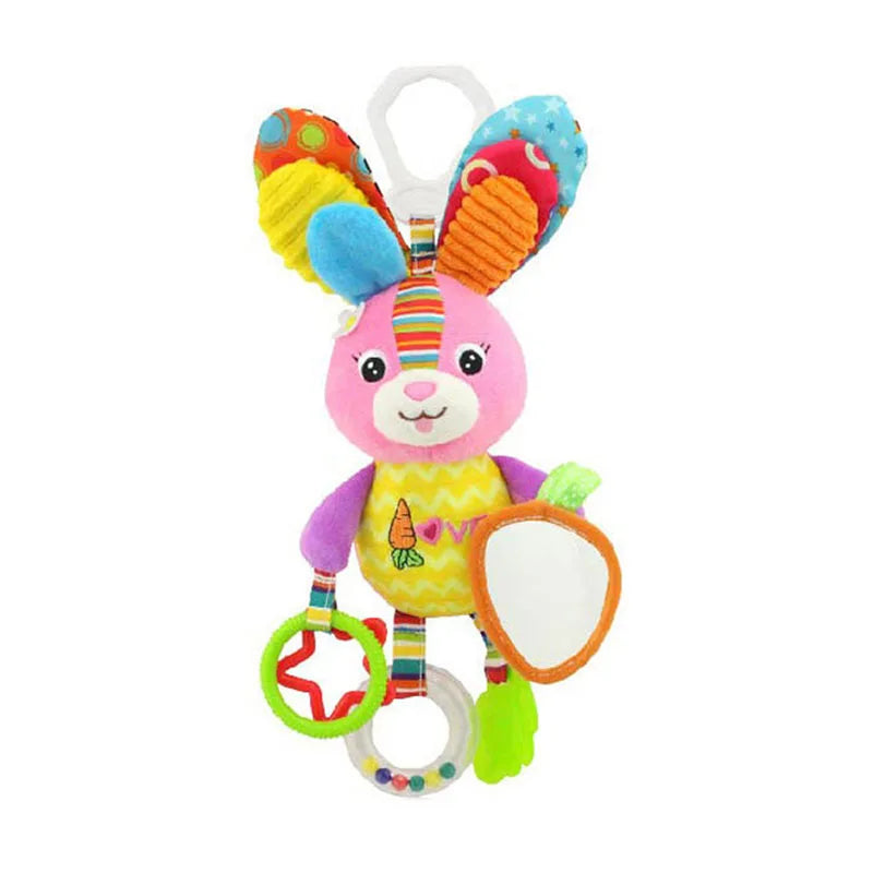 Soft Giraffe Zebra Animal Handbells Rattles Plush Infant Baby Development Handle Toys WIth Teether Baby Toy For Newborn Gifts™