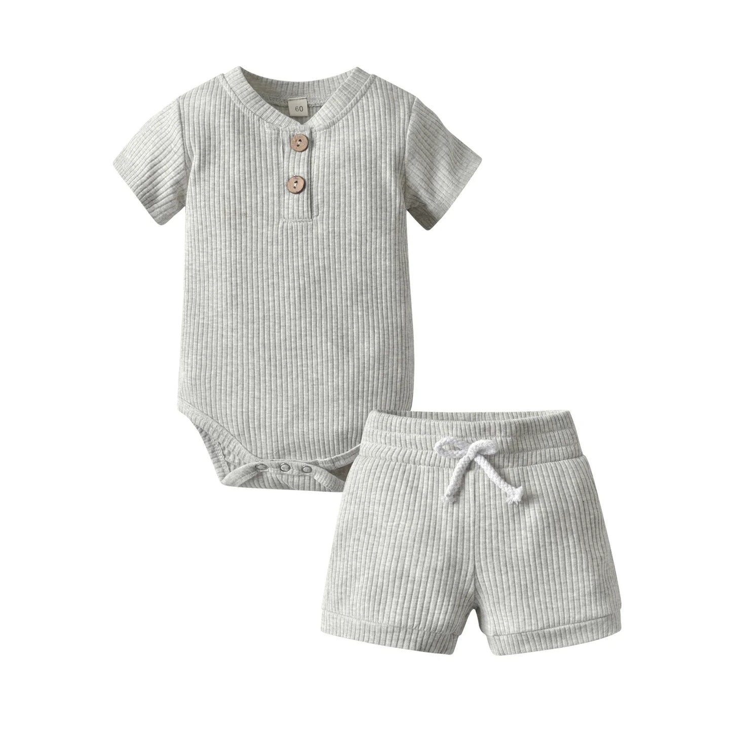 đ¶âš Ensemble Estival BĂ©bĂ© Garçon â KuKitty | Haut & Short en Coton TricotĂ© | Look Casual Chicâą