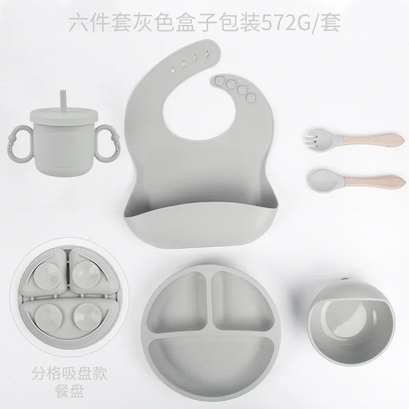 đœïž Set de Vaisselle en Silicone pour BĂ©bĂ© â 8 PiĂšces Ăvolutives et SĂ»resâą - PlanĂšte bĂ©bĂ©