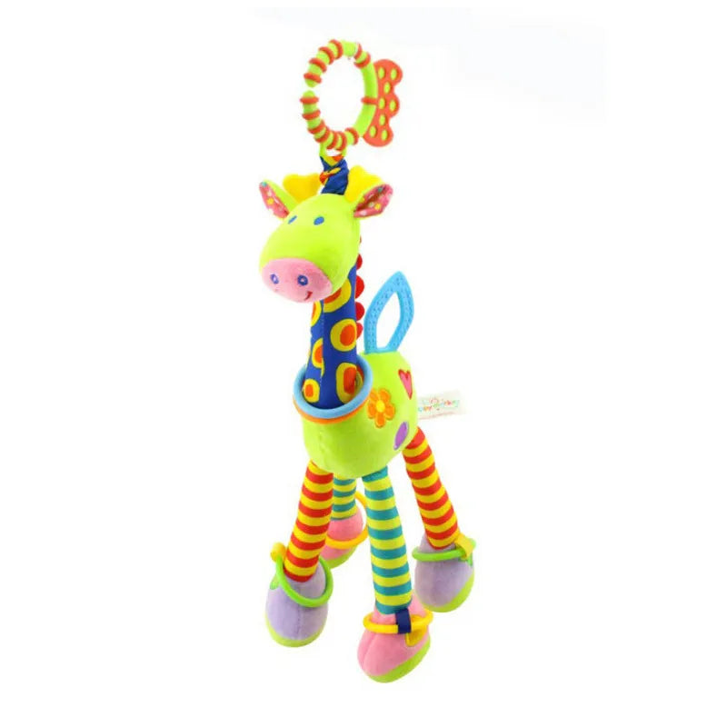 Soft Giraffe Zebra Animal Handbells Rattles Plush Infant Baby Development Handle Toys WIth Teether Baby Toy For Newborn Gifts™
