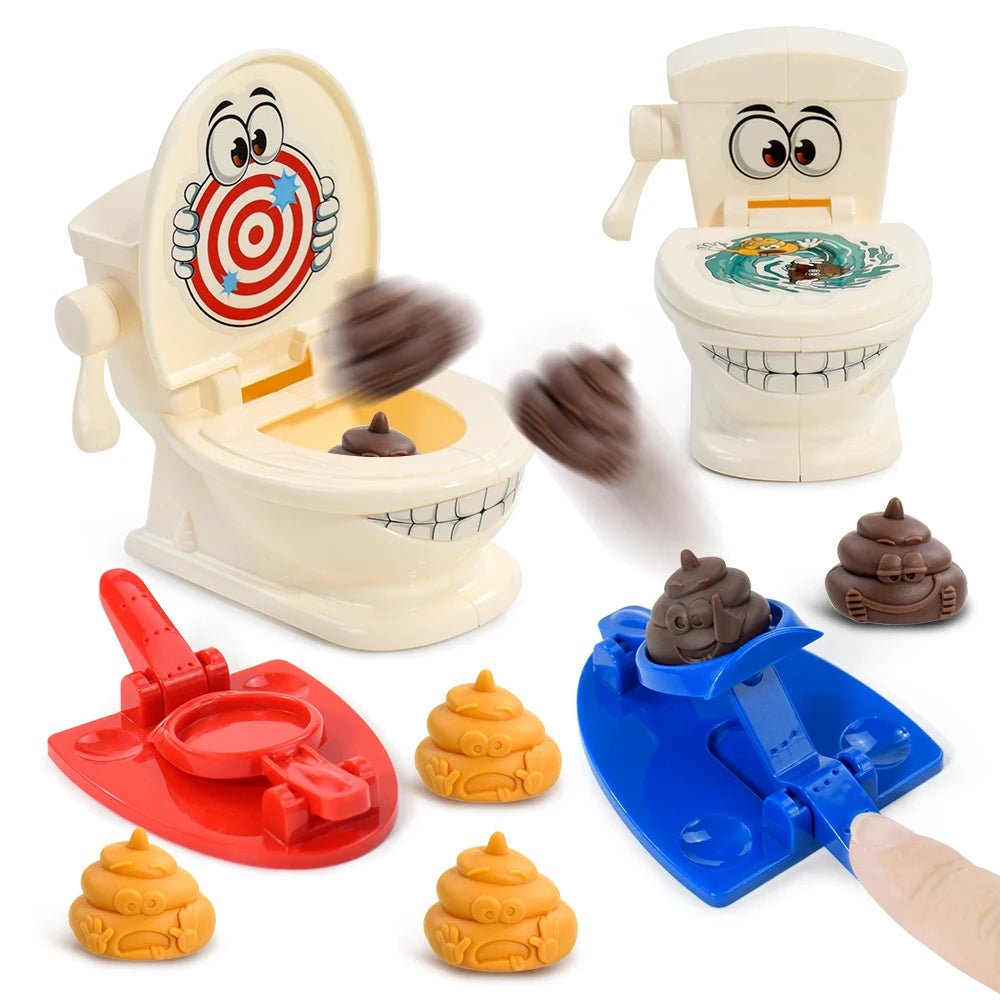 Mini Jeu de Toilette Catapulte – Jouet Anti - Stress Amusant à Deux – Jeu de Lancer de Caca – Tabletop Battle pour Enfants et Adultes® - Planète bébé