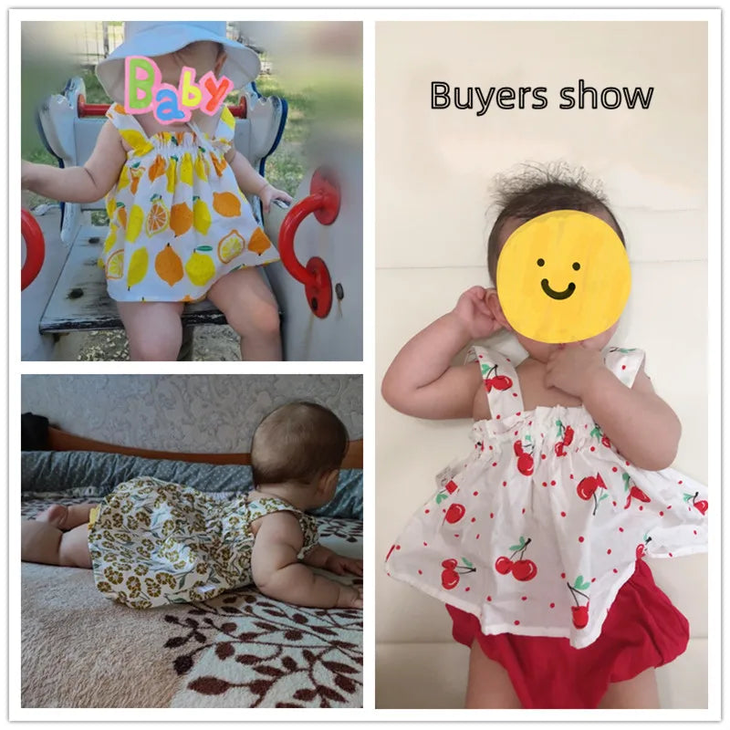 đâïž Ensemble ĂtĂ© BĂ©bĂ© Fille â Robe ImprimĂ©e + Culotte PP â 2 PiĂšces â Ultra LĂ©ger & Confortable â Lawadkaâą - PlanĂšte bĂ©bĂ©