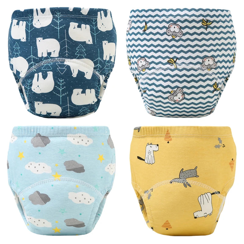 đ©Čđż Lot de 4 Culottes dâApprentissage ImpermĂ©ables BĂ©bĂ© â Coton Ăcologique â RĂ©utilisables & Ultra Douces â 12 Ă 20 kg â Mixteâą - PlanĂšte bĂ©bĂ©