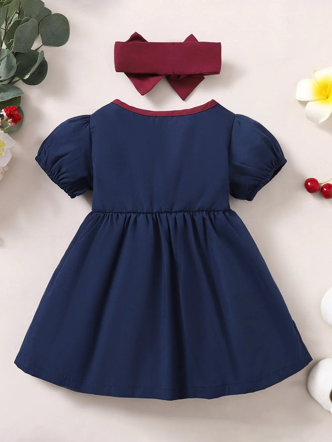 đđ¶ Robe BĂ©bĂ© Fille Ă Manches Bouffantes avec Dentelle + Bandeau â Ensemble Mode ĂtĂ© 2 PiĂšces (0-3 Ans)âą - PlanĂšte bĂ©bĂ©
