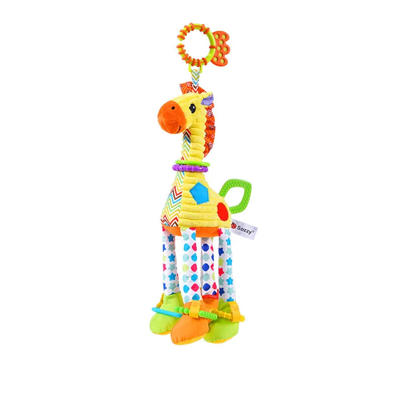 Soft Giraffe Zebra Animal Handbells Rattles Plush Infant Baby Development Handle Toys WIth Teether Baby Toy For Newborn Gifts™