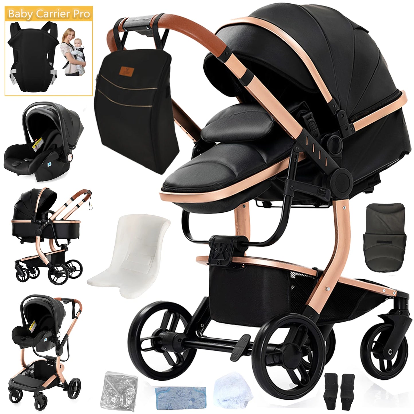 Poussette Bébé 3 en 1 avec Siège Auto - Planète bébé