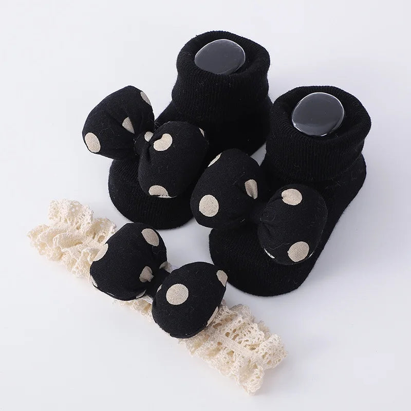 đđ§ŠChaussettes + Bandeau NĆud â Doux & Ălastique â Naissance Ă 12 Moisâą - PlanĂšte bĂ©bĂ©