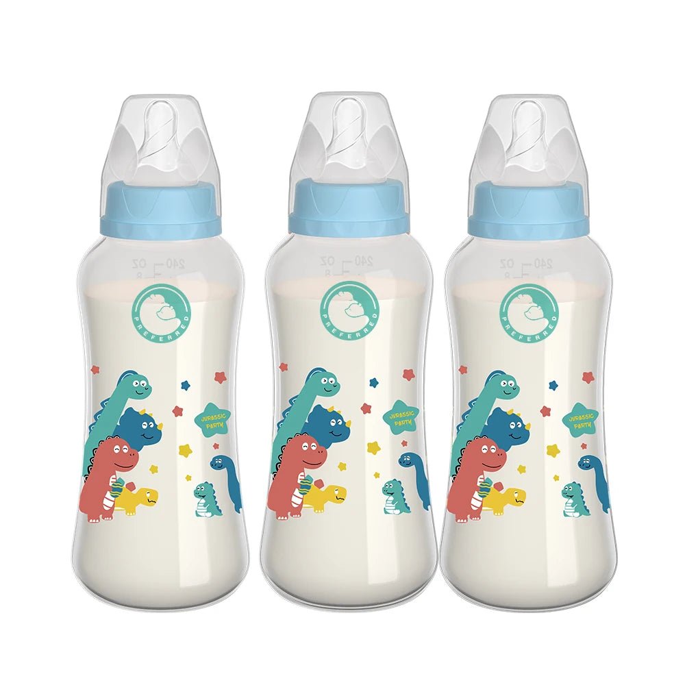 đŒ Lot de 3 Biberons Dr.Isla â 150/240ml â Large Goulot â Sans BPA â TĂ©tine DĂ©bit Moyen â Motifs BĂ©bé⹠- PlanĂšte bĂ©bĂ©