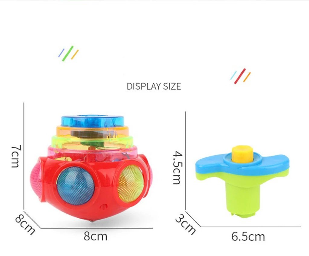 🔮 Gyroscope Musical Lumineux – Toupie Tournante avec Lumières LED & Musique – Couleur Aléatoire™ - Planète bébé