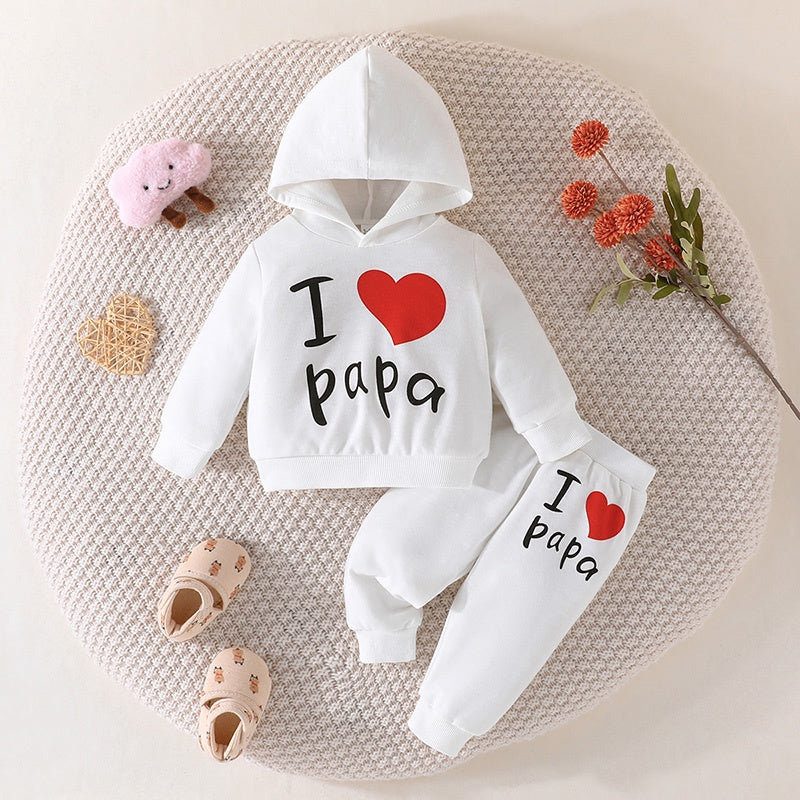 Girls Boy 3 -24 Months Cute Letter Long Sleeve Hoodie Tee Long Pants Outfit Toddler Infant Clothing Set Fashion Kids Wear™ - Planète bébé