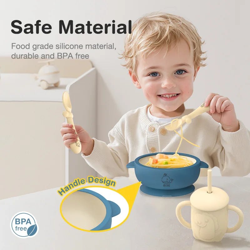 🍽️ Set de Vaisselle pour Enfant 6 Pièces – Dr.isla | Silicone Sans BPA & Design Ludique™ - Planète bébé