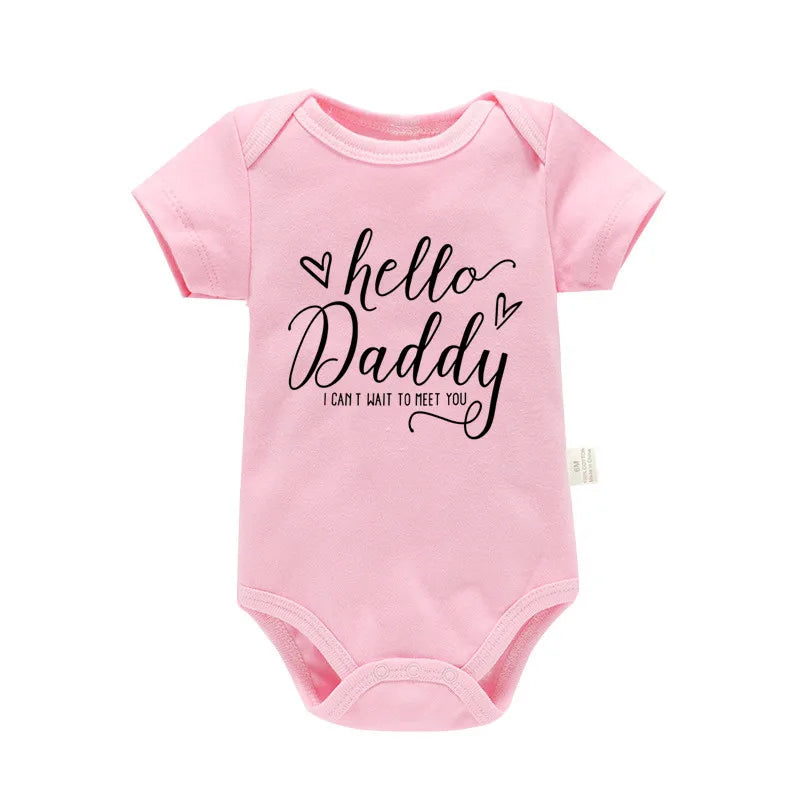 đ¶đ Body BĂ©bĂ© Annonce Grossesse â "Hello Daddy, I Can't Wait to Meet You" â 100% Coton Douxâą