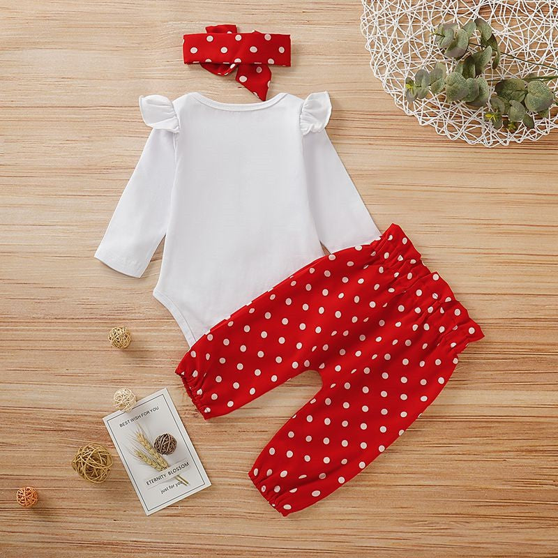 đ Ensemble 3 PiĂšces BĂ©bĂ© Fille â Romper CĆur â€ïž + Pantalon + Bandeau â 0 Ă 18 Moisâą - PlanĂšte bĂ©bĂ©