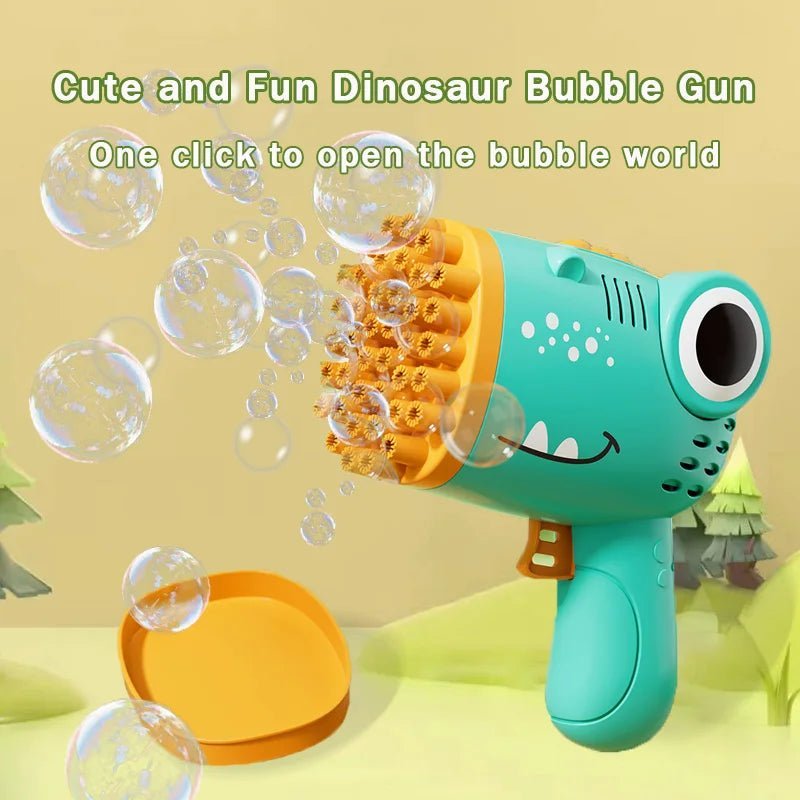 🦖 Pistolet à Bulles Dinosaure 40 Trous – Jouet à Bulles Électrique pour Enfants™ - Planète bébé