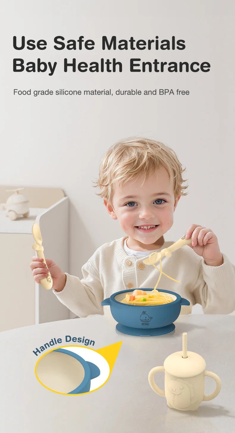 🍽️ Set de Vaisselle pour Enfant 6 Pièces – Dr.isla | Silicone Sans BPA & Design Ludique™ - Planète bébé