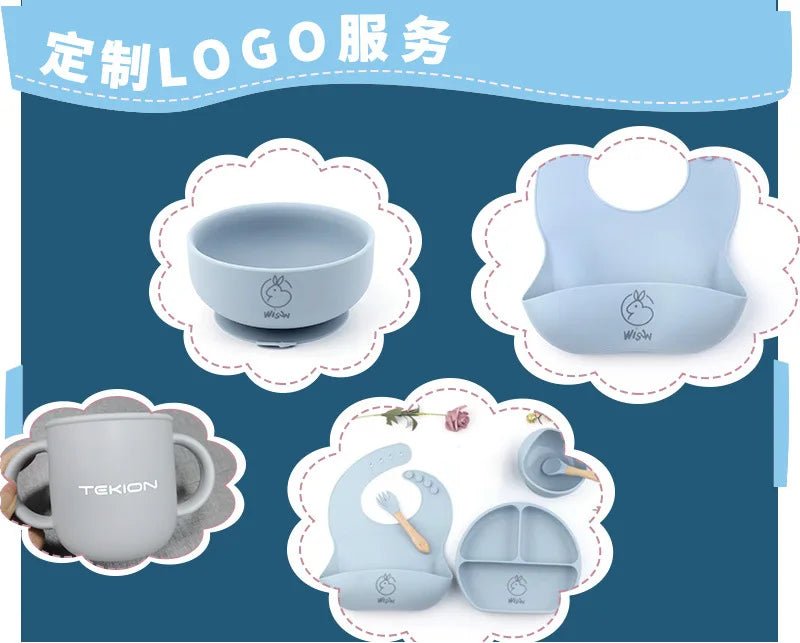 đœïž Set de Vaisselle en Silicone pour BĂ©bĂ© â 8 PiĂšces Ăvolutives et SĂ»resâą - PlanĂšte bĂ©bĂ©