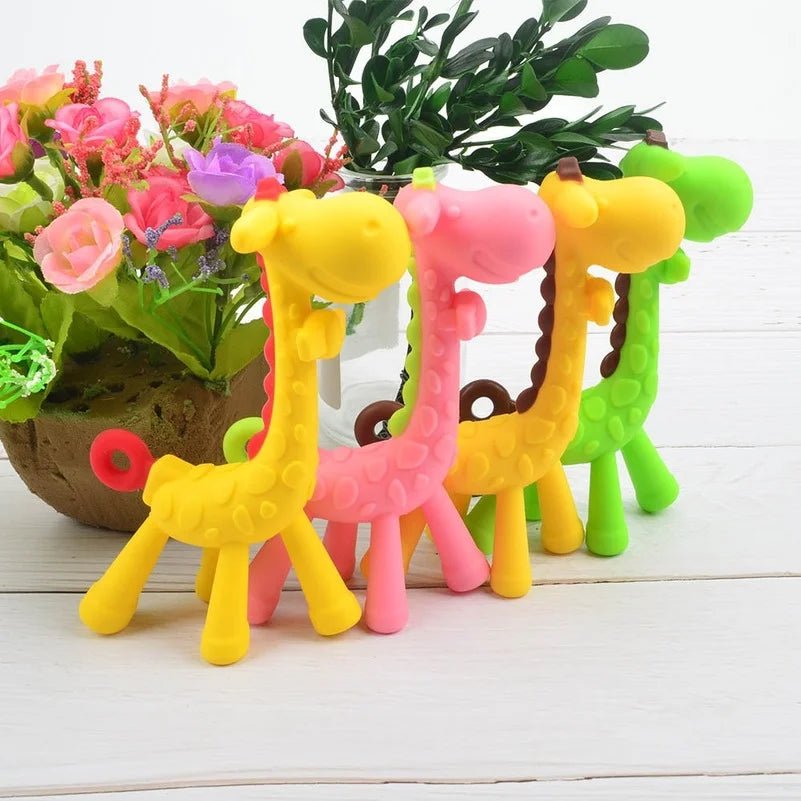 đŠđ Anneau de Dentition Girafe â Silicone Alimentaire â Jouet de Dentition Mignon pour BĂ©bé⹠- PlanĂšte bĂ©bĂ©