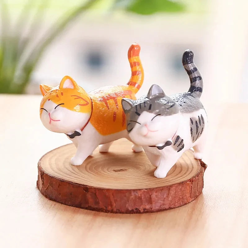 Lot de 9 Figurines Chat Kawaii avec Clochette
