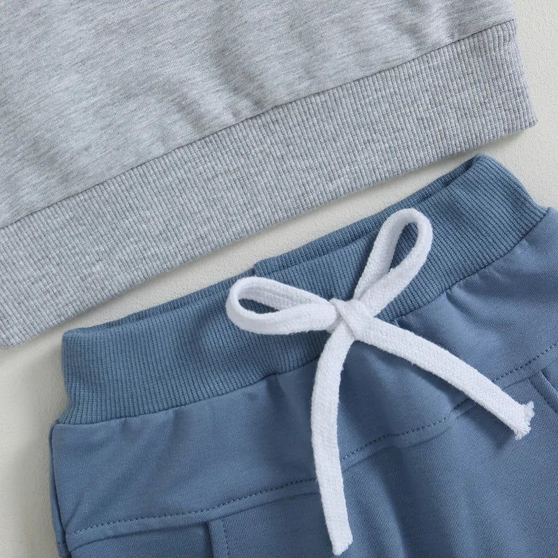 🧸🧥 Ensemble Bébé Garçon 2 Pièces – Sweat à Manches Longues & Pantalon Élastique – Automne – RUEWEY™ - Planète bébé