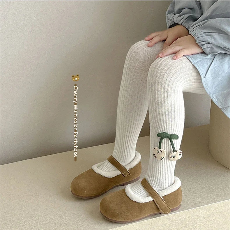 Collants Fille XUNYI – Coton Doux avec Accessoires Cerise