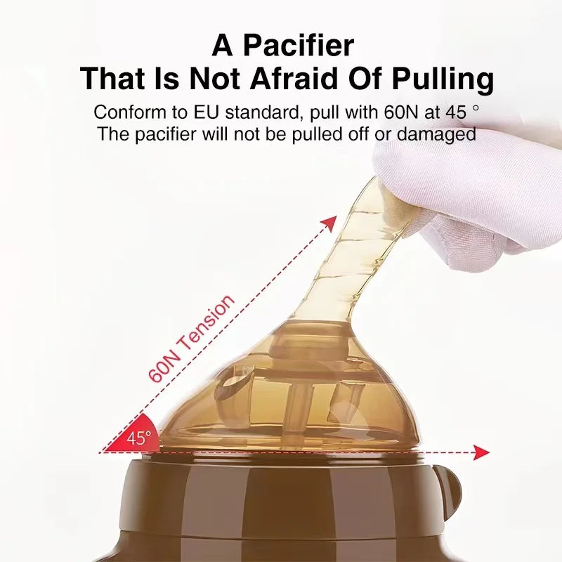 đŒ Biberon Large Calibre en Silicone â Imitation Allaitement â Anti-Colique avec PoignĂ©es (150ML / 240ML)âą - PlanĂšte bĂ©bĂ©