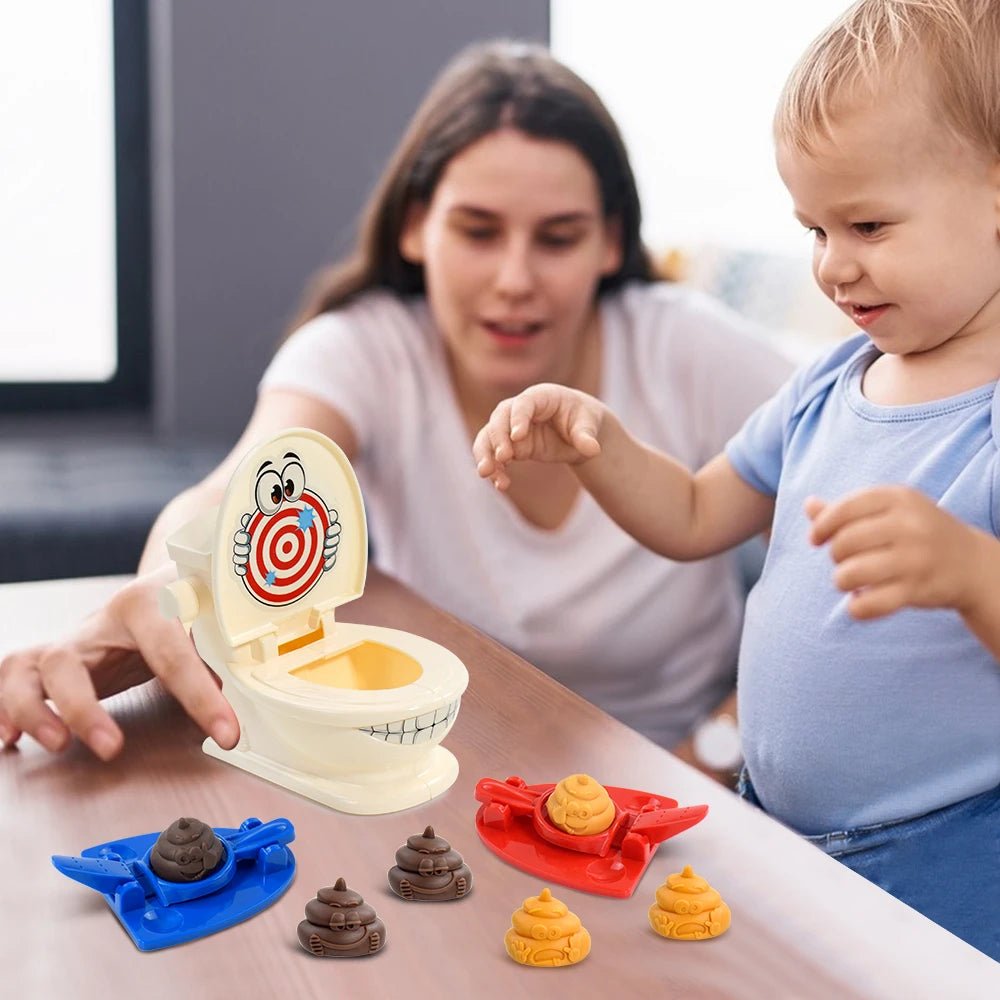 Mini Jeu de Toilette Catapulte – Jouet Anti - Stress Amusant à Deux – Jeu de Lancer de Caca – Tabletop Battle pour Enfants et Adultes® - Planète bébé