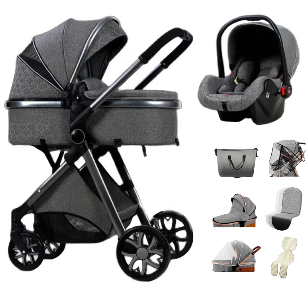 Poussette Bébé 3 en 1 Multifonction – Pliable - Planète bébé