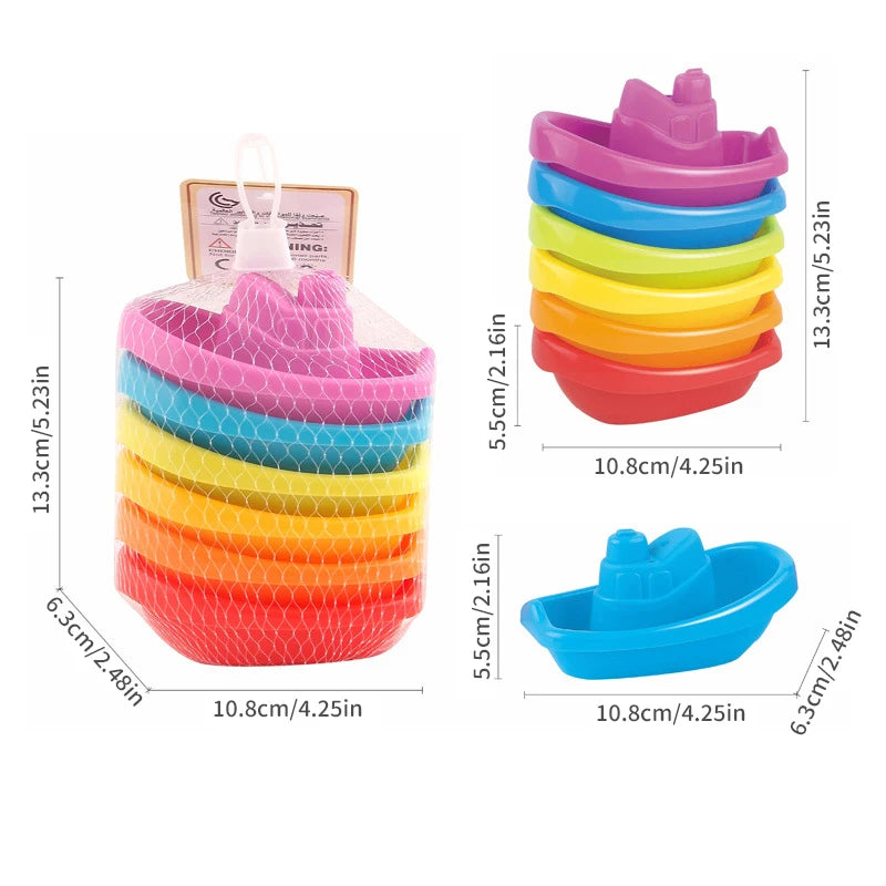 đđš Jouets de Bain BĂ©bĂ© â Gobelets Empilables ColorĂ©s â Jouet Ăducatif Montessori â Forme Bateau â Tour Pliable pour Enfantsâą - PlanĂšte bĂ©bĂ©