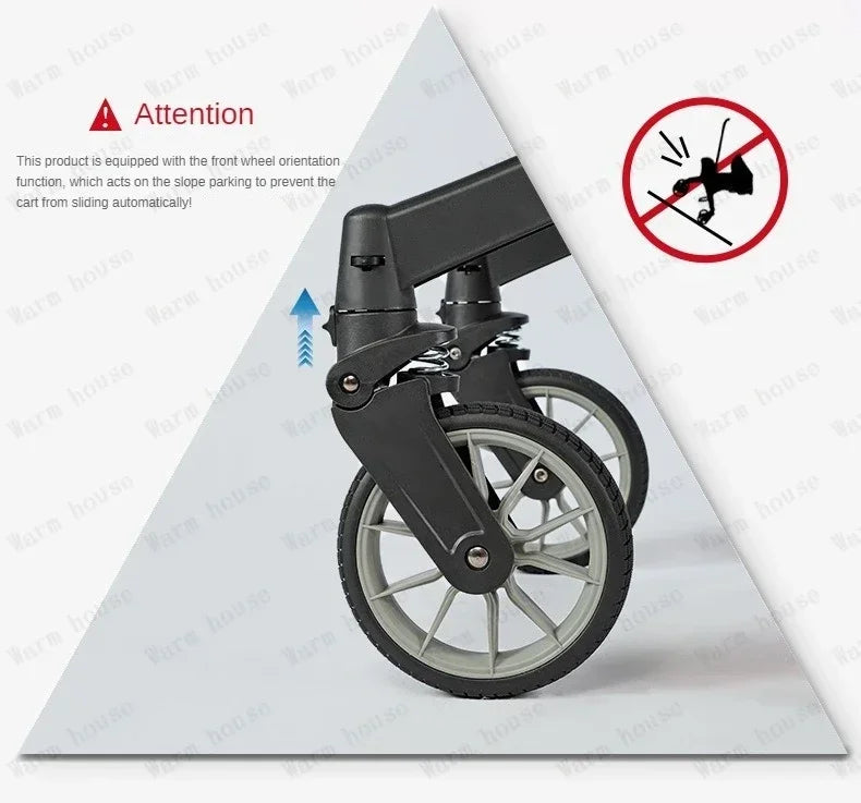 Poussette Bébé 4 en 1 Haute Vue – Pliable