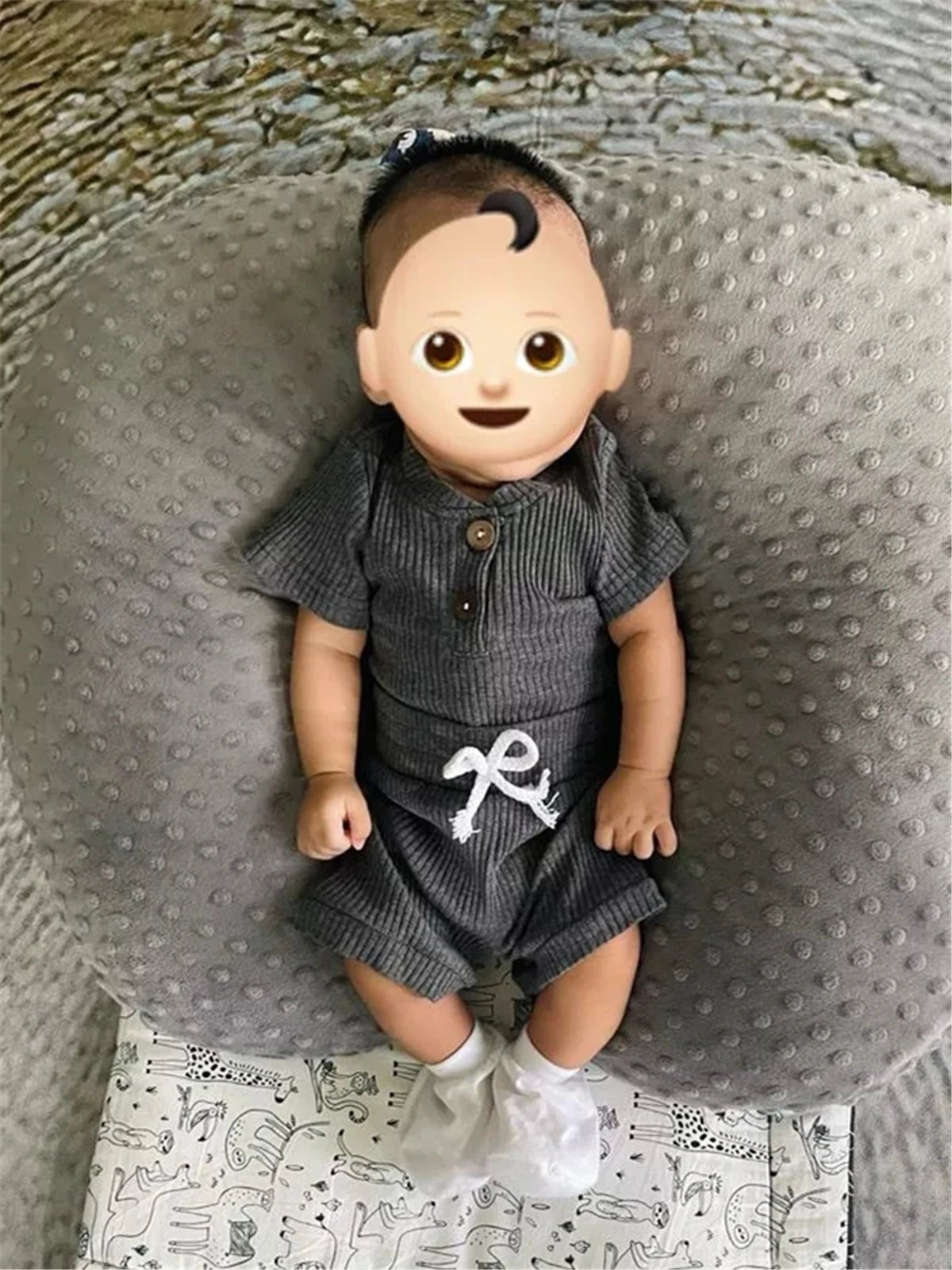 đ¶âš Ensemble Estival BĂ©bĂ© Garçon â KuKitty | Haut & Short en Coton TricotĂ© | Look Casual Chicâą - PlanĂšte bĂ©bĂ©
