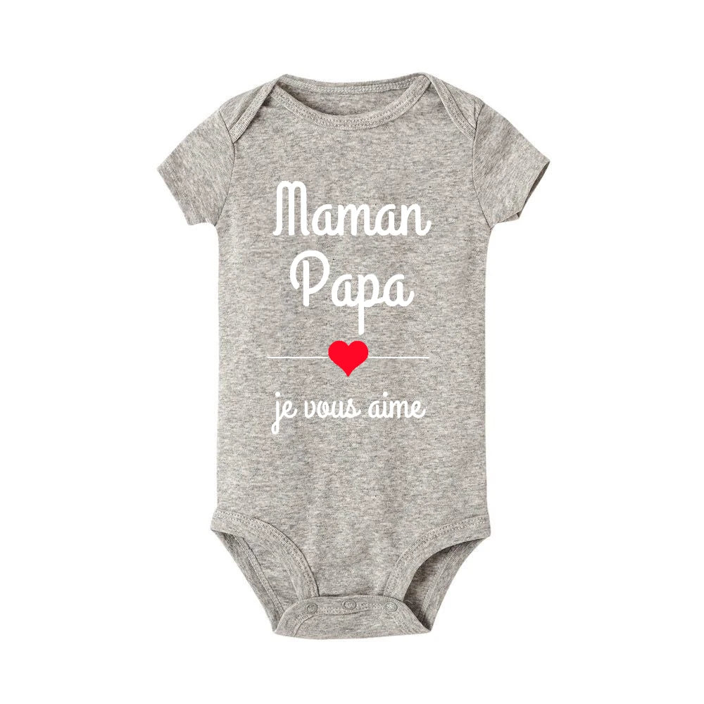 Maman Papa Je T'aime Body Bébé Fête des Mères et des Pères Nouveau-né Garçons & Filles™ - Planète bébé