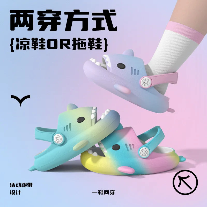 đŠđ Claquettes BĂ©bĂ© ĂtĂ© â Sandales Enfant DĂ©gradĂ© Arc-en-ciel Requin â AntidĂ©rapantes & Ultra LĂ©gĂšres â 13 Ă 22 cmâą