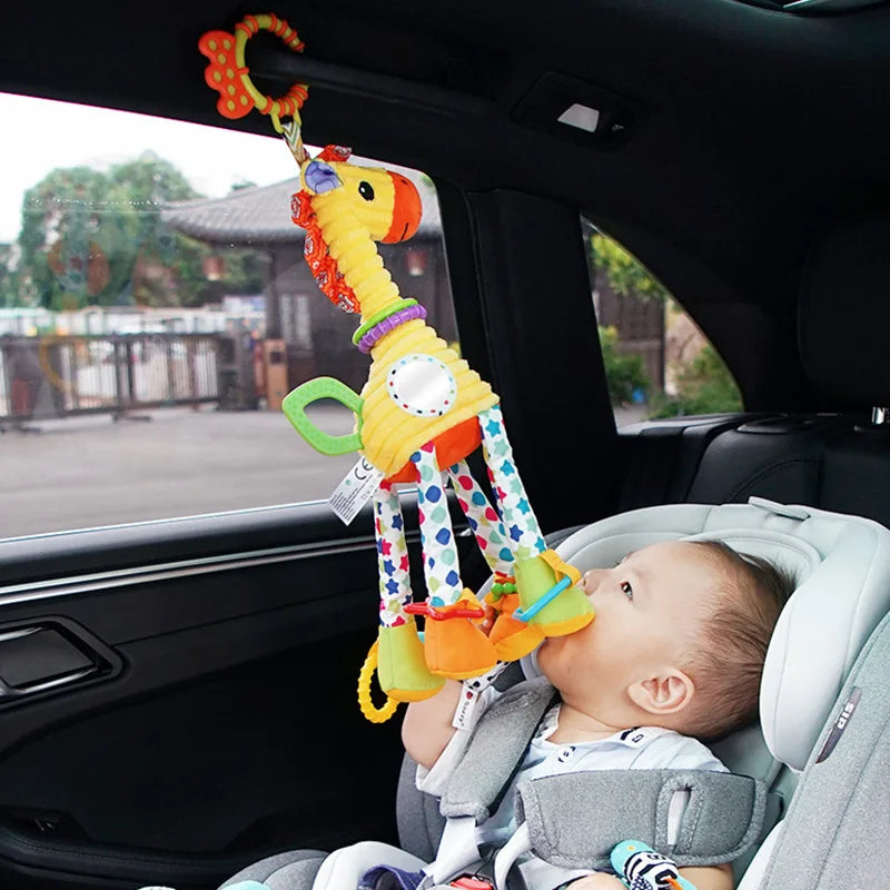 Soft Giraffe Zebra Animal Handbells Rattles Plush Infant Baby Development Handle Toys WIth Teether Baby Toy For Newborn Gifts™