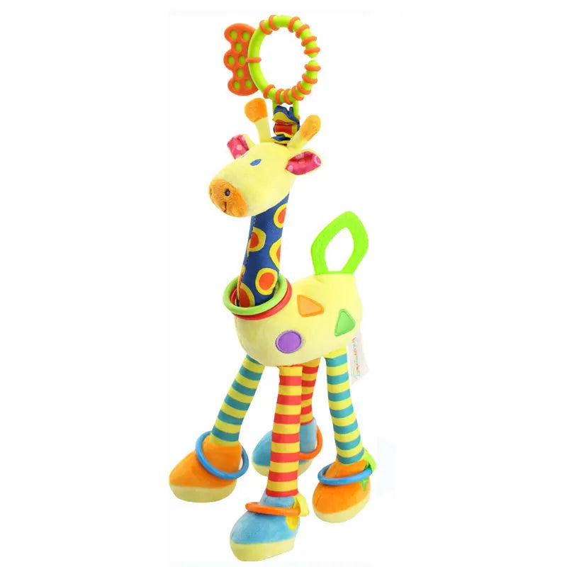 Soft Giraffe Zebra Animal Handbells Rattles Plush Infant Baby Development Handle Toys WIth Teether Baby Toy For Newborn Gifts™