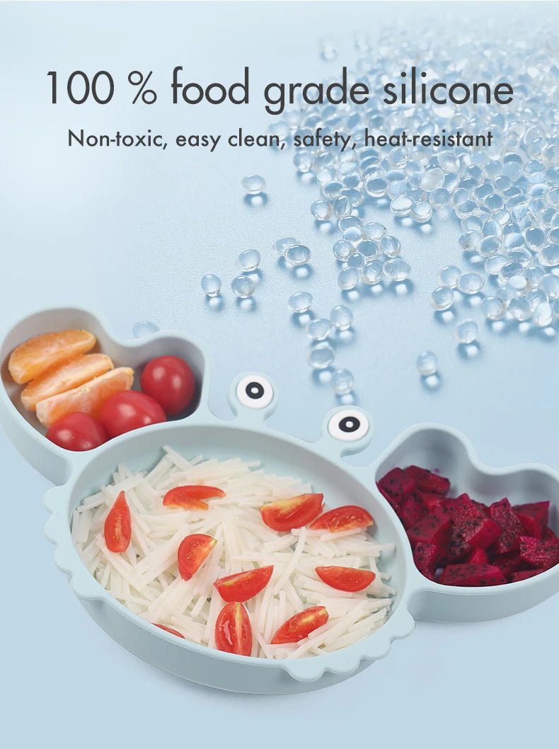 🍽️ Set de Vaisselle Bébé 9 Pièces en Silicone – Antidérapant & Sans BPA™ - Planète bébé