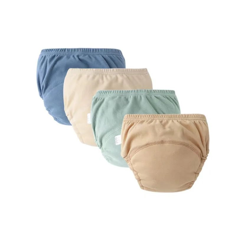 4PCS Pure Plain Solid Color Soft Baby Boys Girls Toddler Training Pants Toilet Pee Potty Learning Underwear Cotton Diaper™ - Planète bébé
