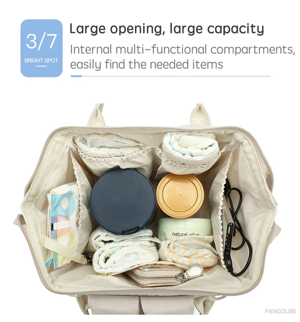 đ Sac Ă Langer PANGDUBE â Sac Ă Dos MaternitĂ© Ătanche avec Crochets Poussetteâą