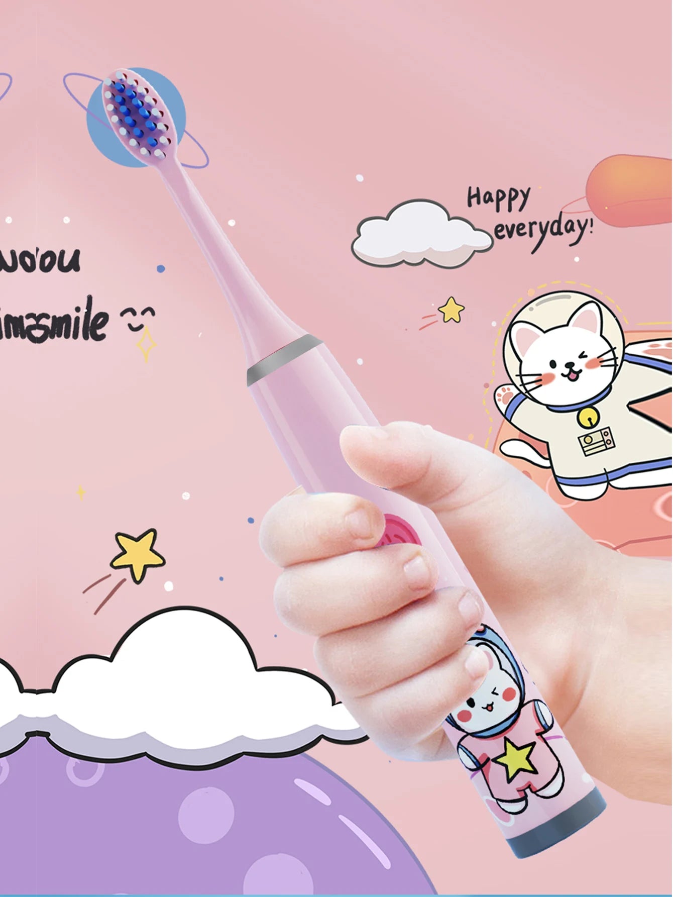 Brosse à Dents Électrique Enfant – Ultra - Doux & Nettoyage Ludique (Sans Pile)™ - Planète bébé