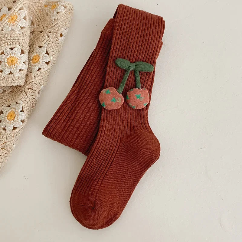 Collants Fille XUNYI – Coton Doux avec Accessoires Cerise