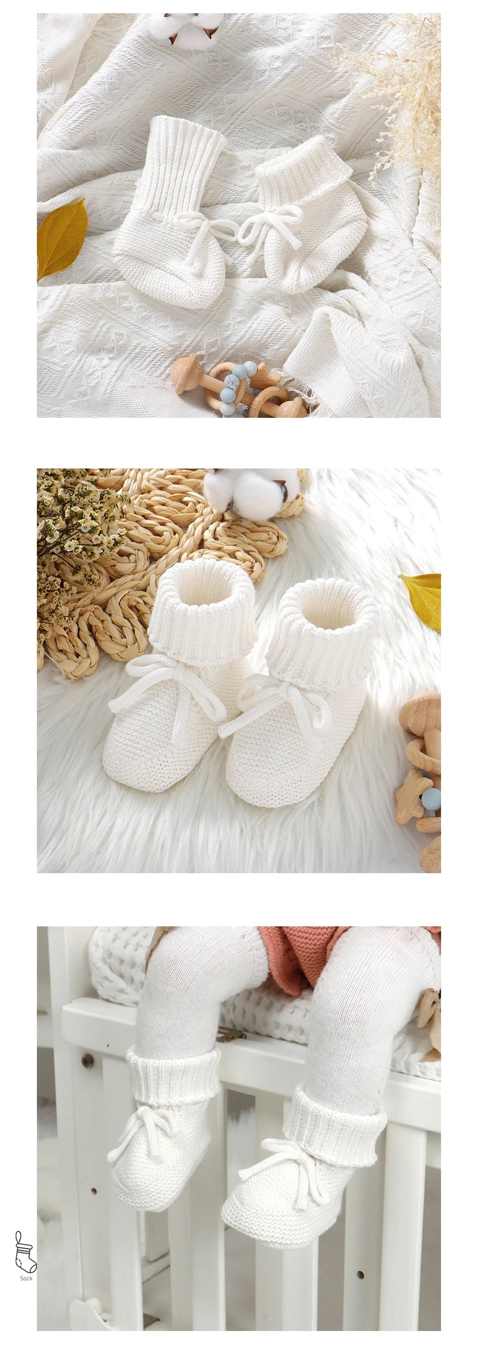 𧶠Chaussons Bébé Tricotés⹠- PlanÚte bébé
