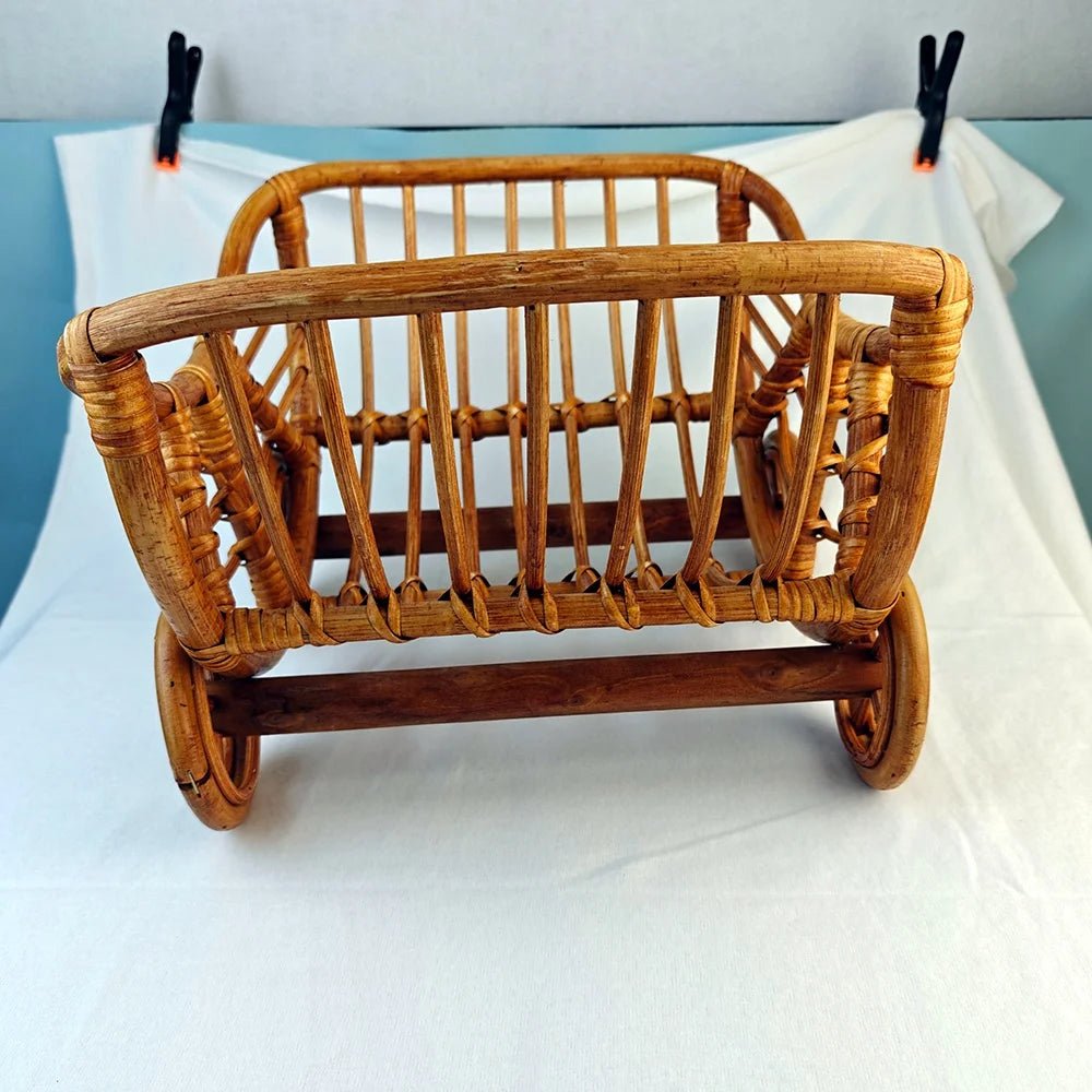 đ§șđž Chariot en Rotin pour BĂ©bĂ© â Accessoire Photo Naissance â Look Vintage & Naturelâą - PlanĂšte bĂ©bĂ©