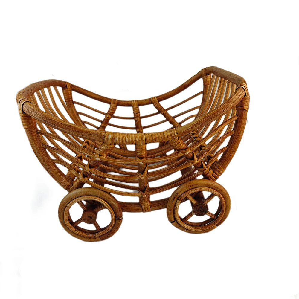 đ§șđž Chariot en Rotin pour BĂ©bĂ© â Accessoire Photo Naissance â Look Vintage & Naturelâą - PlanĂšte bĂ©bĂ©
